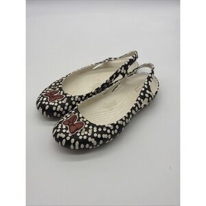 New Crocs Kadee Limited Edition Disney Minnie Mouse Dots Ballet Flats Women's 8